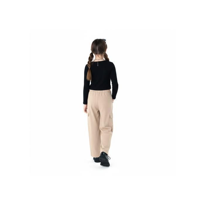 Conjunto de ropa hip-hop para niñas: top corto y pantalones cargo, estilo urbano negro y beige, atuendo para baile urbano, chándal, edades 7-8
