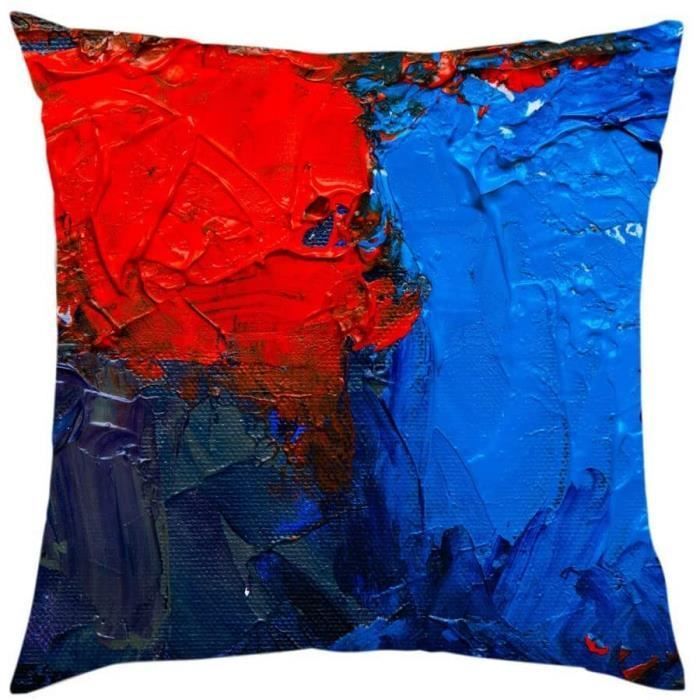 Funda de almohada moderna estampada de poliéster suave - Para hombre y mujer - Azul - Rayas - 50 x 75 cm