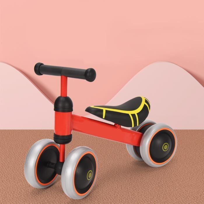QIAN loopfiets met 4 wielen zonder pedalen - Rood - 10-36 maanden - 50x18x38cm