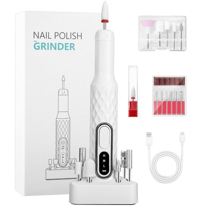 Electric Nail File, 12 in 1 Nail Drill Professional Nail Sander 18000 RPM Portable Manicure Pedicure Kit