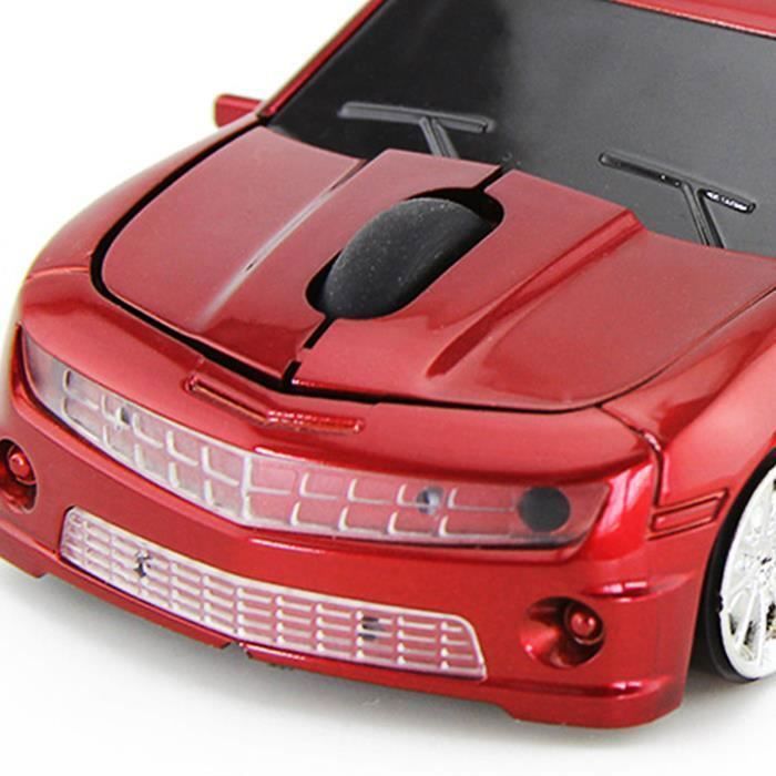 Ratón inalámbrico para ordenador - VVIKIZY - Coche deportivo - Rojo - Alta precisión - Plug and play