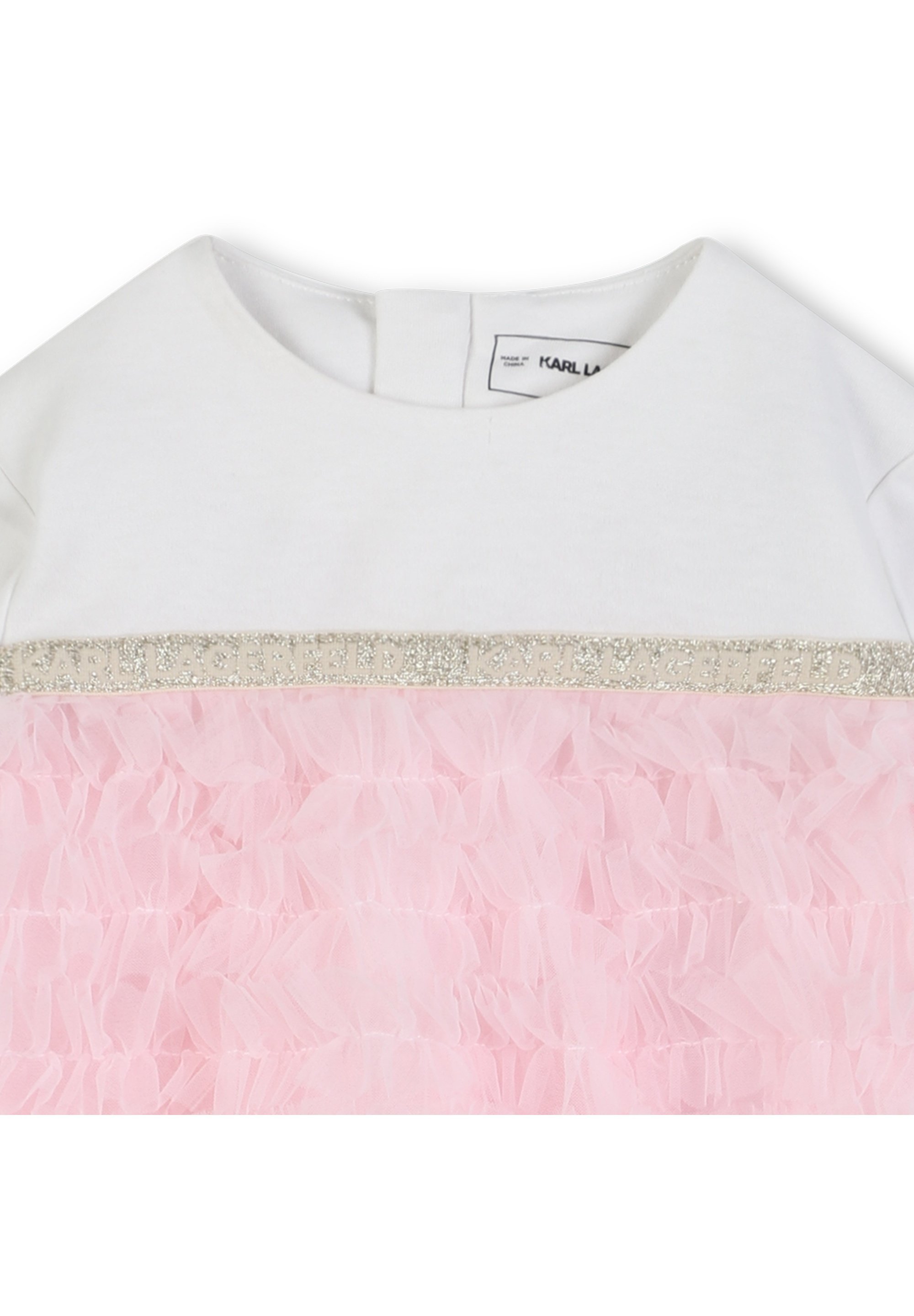 KARL LAGERFELD KINDERJURKJE - Cocktailjurk / Feestjurk - gebroken wit/roze
