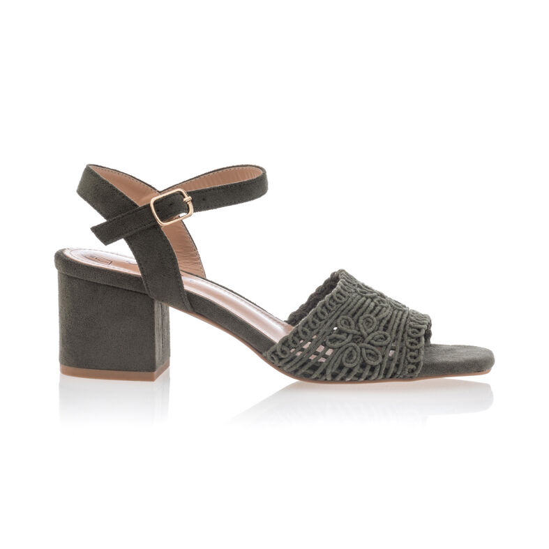 Grüne Damensandalen / Zehenfreie Schuhe