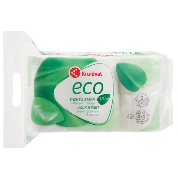 Kruidvat ECO troslojni toaletni papir<br>6 rolni