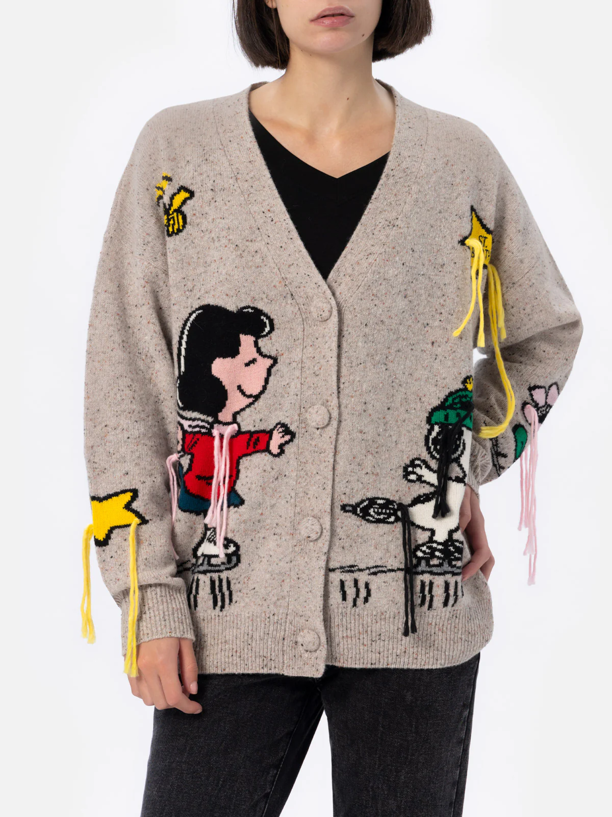 Cárdigan de mujer Donegal Sasi con bordado de Snoopy | SNOOPY PEANUTS SPEC