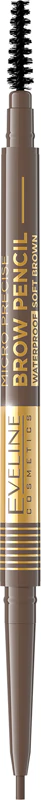 Eveline Cosmetics Micro Precise vodeodolná ceruzka na obočie s 2 v 1 štetcom