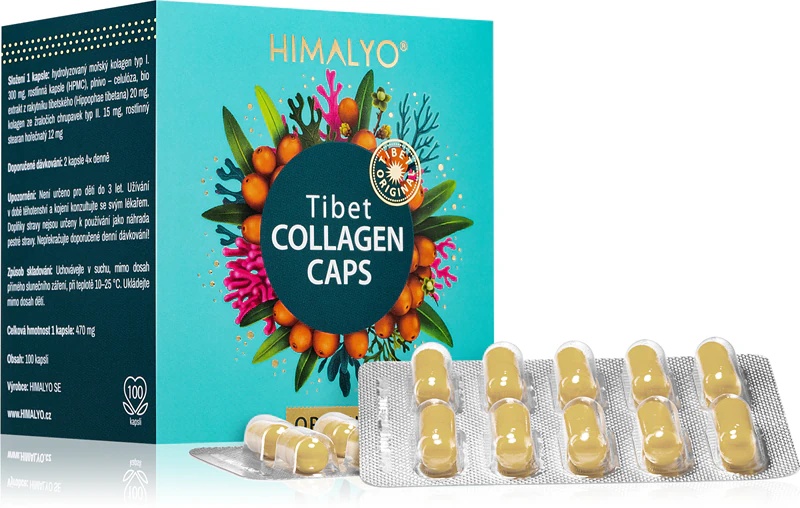 HIMALYO Tibet Collagen Caps prehransko dopolnilo v kapsulah za lepe lase, kožo in nohte