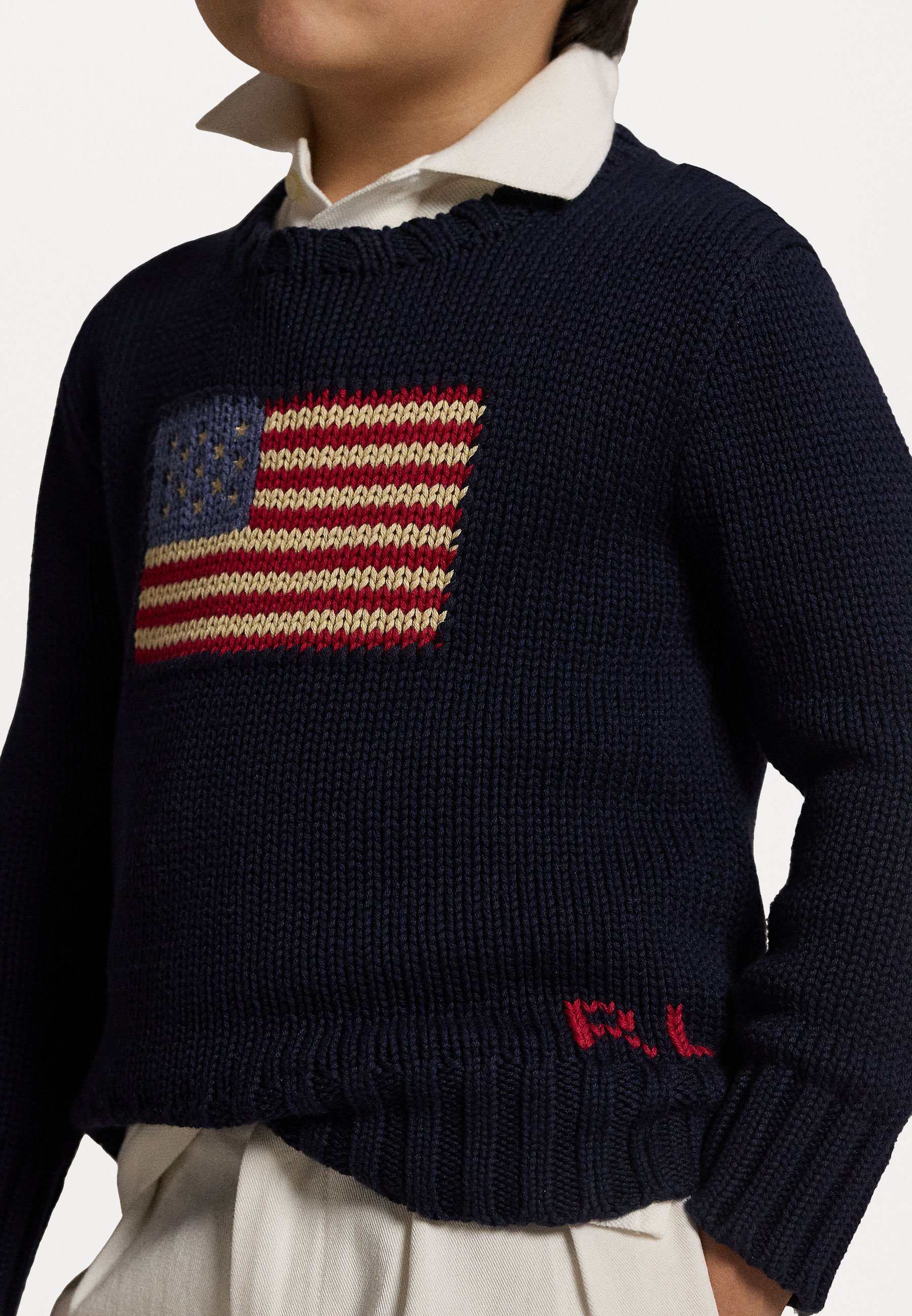 Polo Ralph Lauren - Suéter icônico com estampa da bandeira - Suéter - azul marinho