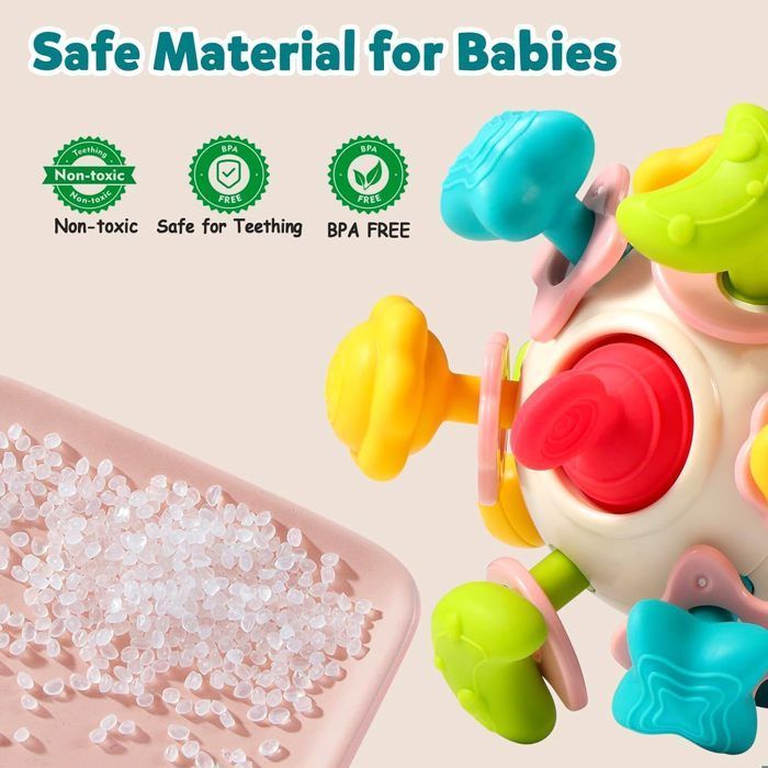 Bébé Premier Hochet de Dentition Jouets Bébé 1 an Jeux Montessori Bebe eveil 0-12 Mois Filles Garçons Cadeau
