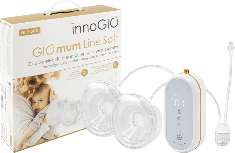 bomba tira-leite innoGIO GIOmum Line Soft com aspirador nasal