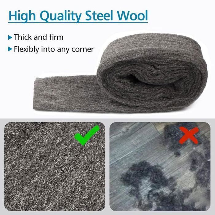 Steel Wool - OTHERWISE - Pack of 2 - 0000 Steel Wool - Rodent Protection - High Quality