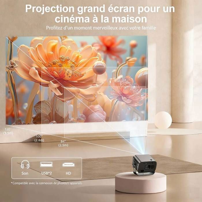 Projecteur - Modèle générique - 4K - Android - Mise au point motorisée