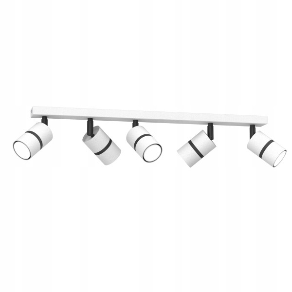 Lampa sufitowa listwa regulowane 5x gu10 czarno biała