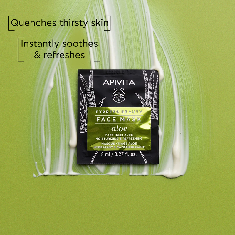 Máscara facial hidratante e refrescante de aloe vera Apivita Express Beauty