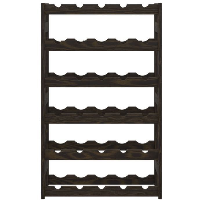 vidaXL Bottle Rack for 30 Bottles, Black, Solid Pine Wood, 373402