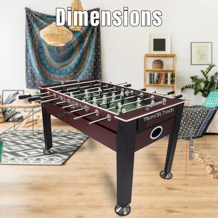 Pebolim - Pebolim para Adultos - Almofada Ajustável - Com Porta-Copos - Jogos de Pebolim - Mesa de Jogos para Interior