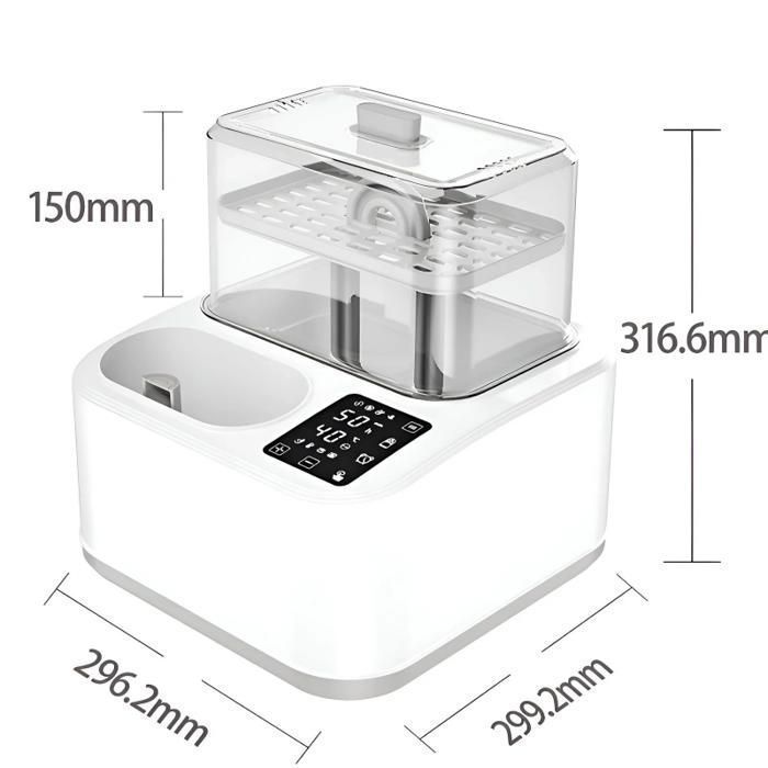 Flessenwarmer voor baby's, grote capaciteit, drogen, steriliseren, ontdooien, voedsel verwarmen, timer, 680 W