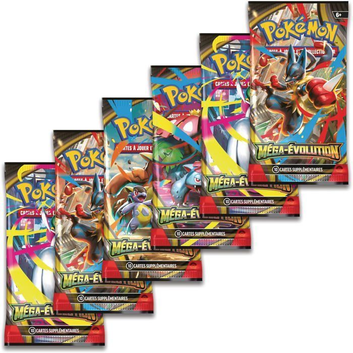Pokémon : Pack de 6 Boosters Méga-Évolution JCC Pokémon