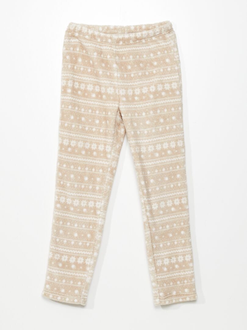 Conjunto de pijama de felpa - 2 piezas - BEIGE