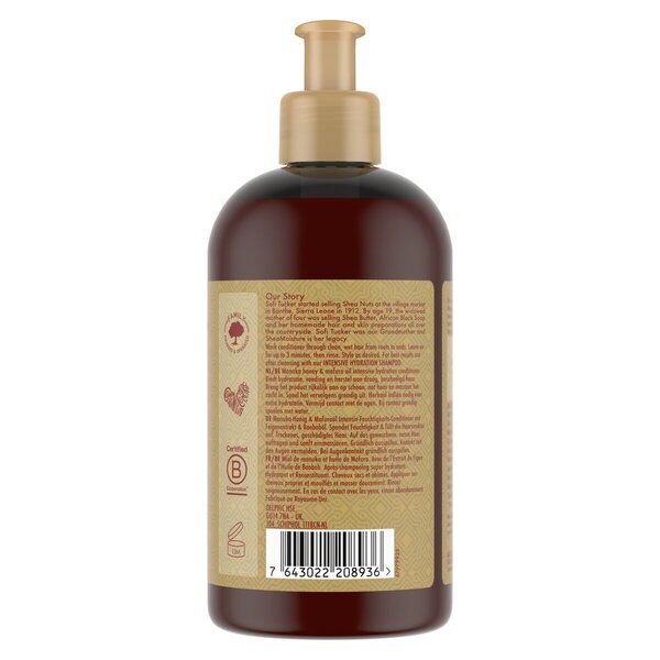 „SheaMoisture“ intensyviai drėkinamasis kondicionierius su manukos medumi ir mafuros aliejumi, 384 ml