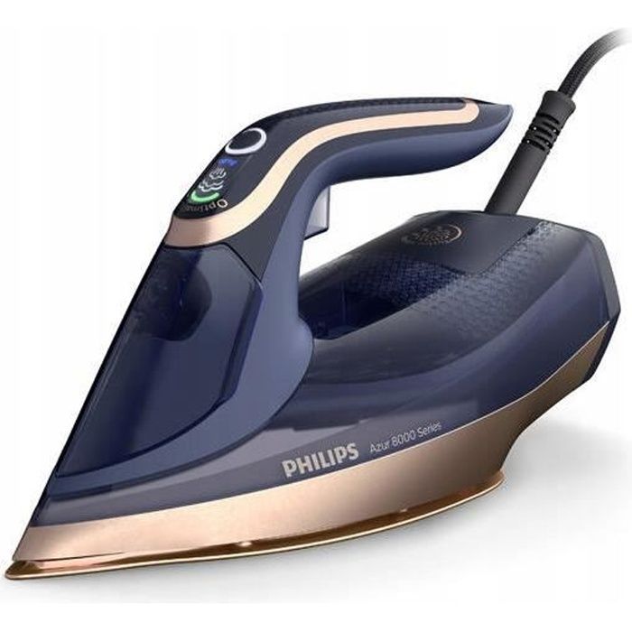 Philips 8000-serie stoomstrijkijzer, keramische voet, constante stoomafgifte 85 g/min, 3000 W, blauw (DST8050/20)