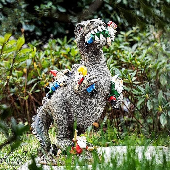 Statue de Dinosaure Nain de Jardin - Décoration de Jardin - Poids 300g - Couleur A - Matière Résine