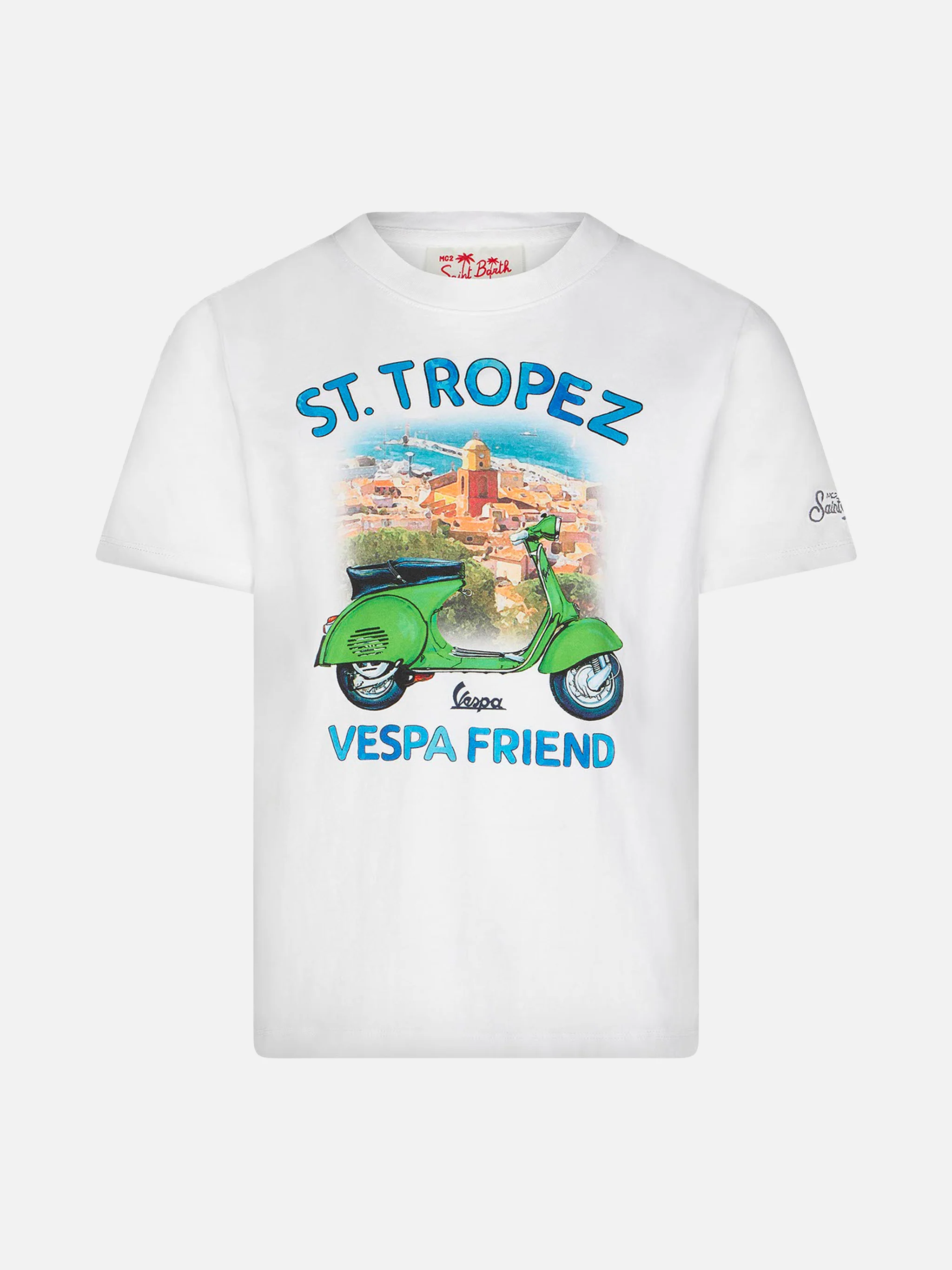 Katoenen T-shirt voor jongens met Vespa St. Tropez-print | SP EDITION