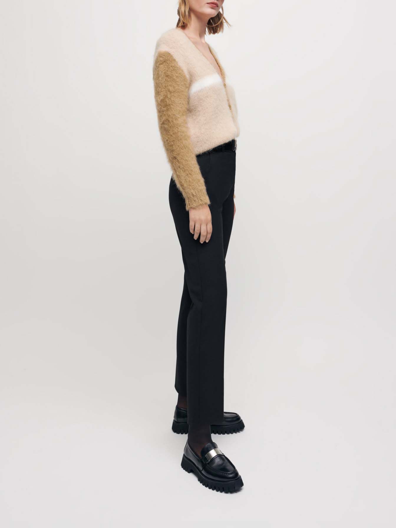 Gekaarde mohair cardigan - Camel