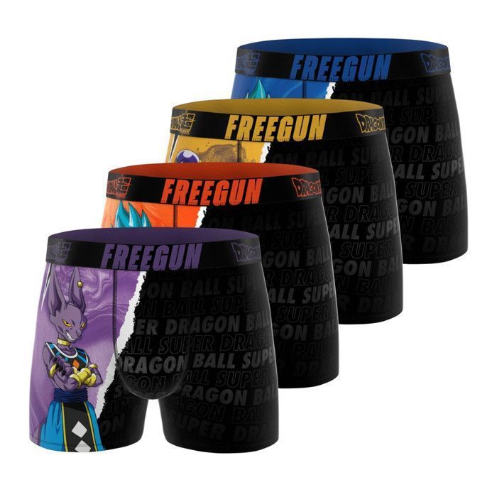 Boxer da uomo Freegun DRAGON BALL SUPER, Intimo da uomo - Viola (confezione da 4)