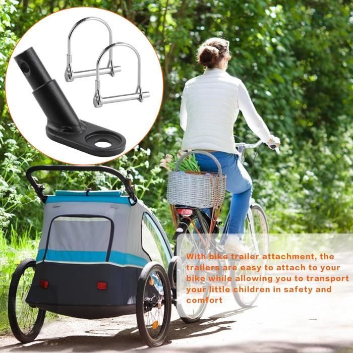 Enganche para remolque de bicicleta - Universal - Acero inoxidable - Pasadores de bloqueo - Fácil instalación