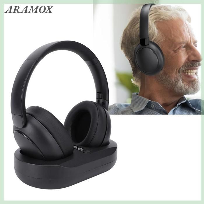 ARAMOX Casque TV sans fil Wireless Headphone For TV Watching 2.4G 5.3 Wireless TV Headset With son baladeur Prise UE