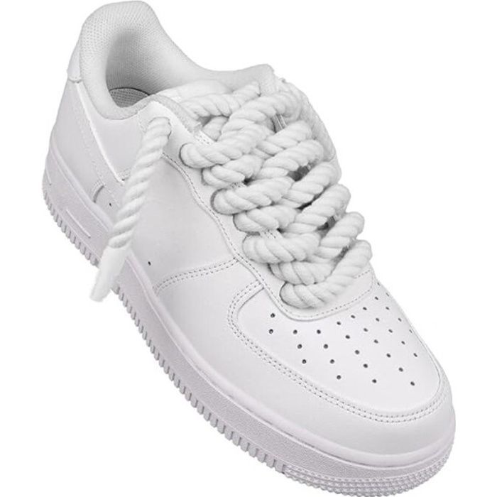 Lacets larges en corde - Lacets Chaussures - Blanc - 160 cm - 8 cm de diamètre - 100% coton
