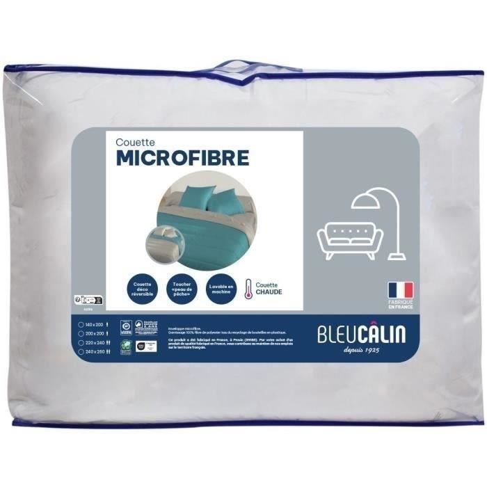 Piumino in microfibra - 240 x 220 cm - BLUE CALIN - Caldo - 400 g/m² - Bicolore Agata / Pepe