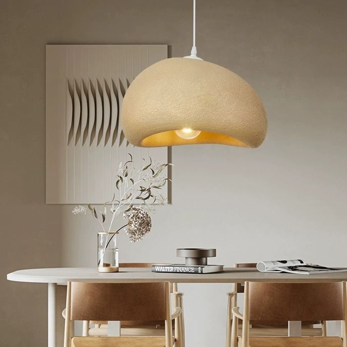 WOTTES Suspension Luminaire Moderne Créatif Jaune, Lustre Design Métal Vintage E27 Lampe 1pcs Ø30cm pour Cuisine Salle à Manger