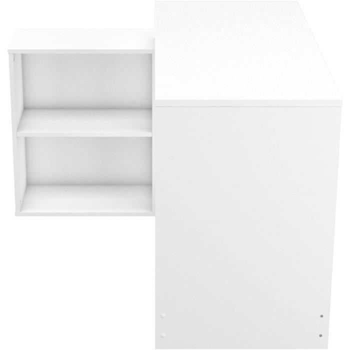 Escritorio de esquina Nagano - Tablero de partículas - Blanco mate - L 111,9 x P 100,7 x H 76,7 cm - DEMEYERE
