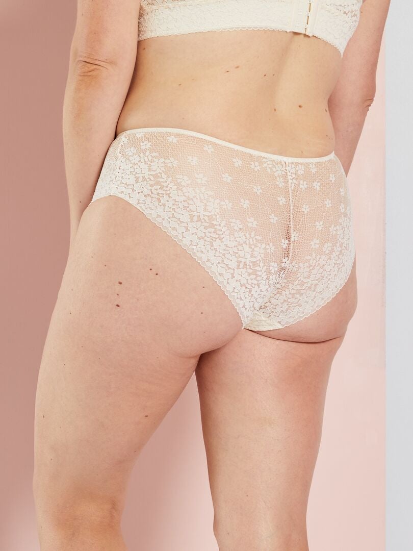 Calças culote de renda - BEGE