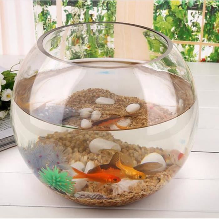 Aquarium,Bols en verre cristal Transparent rond Vase sphère claire réservoirs de poisson pots d'eau