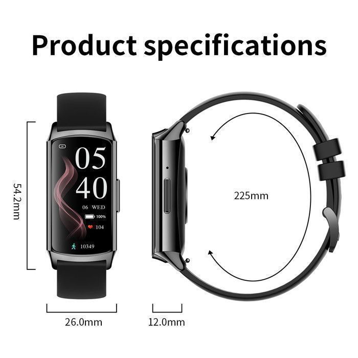 Smartwatch, Sports Fitness Tracker, Bluetooth Calling, AMOLED Screen, 10-Day Battery Life, 240mAh Battery, Black Rectangular Alloy Case, 1.58
