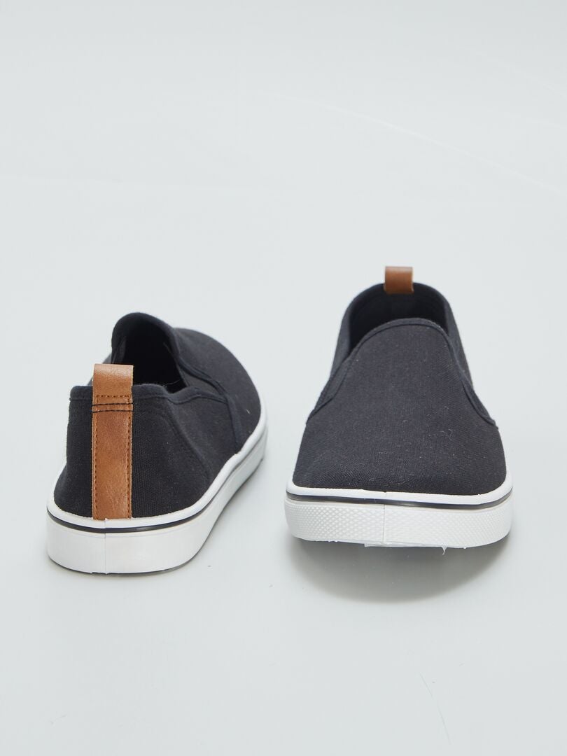 Zapatillas sin cordones de lona - NEGRAS