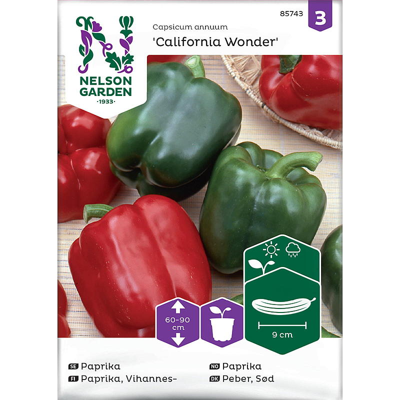 Nelson trädgårdsfrön Peppar California Wonder