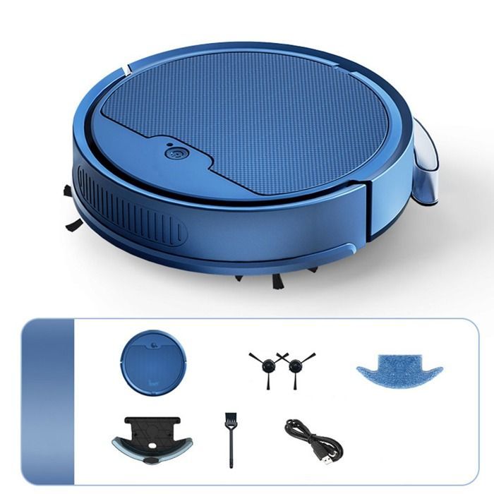 INF Smart Robot Vacuum Cleaner with Large Water Tank and APP Control for Efficient Cleaning, Navy Blue