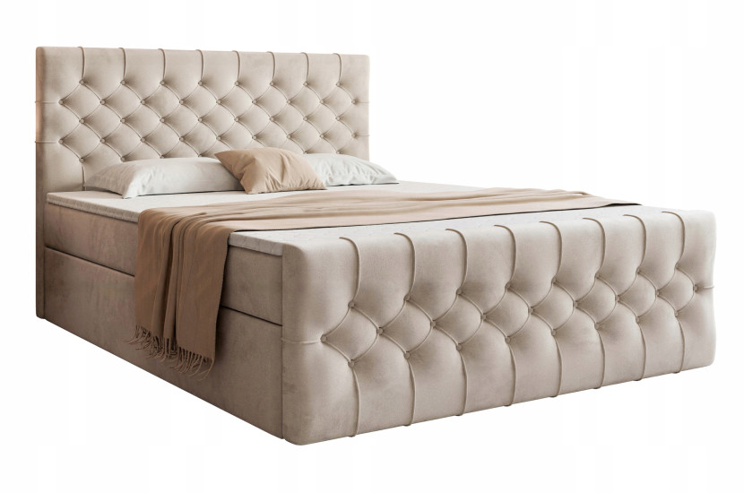 Nowoczesne Łóżko Kontynentalne AMON II 140x200   2x pojemnik na pościel
