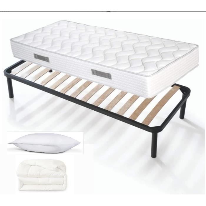 Set di biancheria da letto - Alta qualità - 90x190 cm - Materasso, rete, piumone, cuscini - Singolo