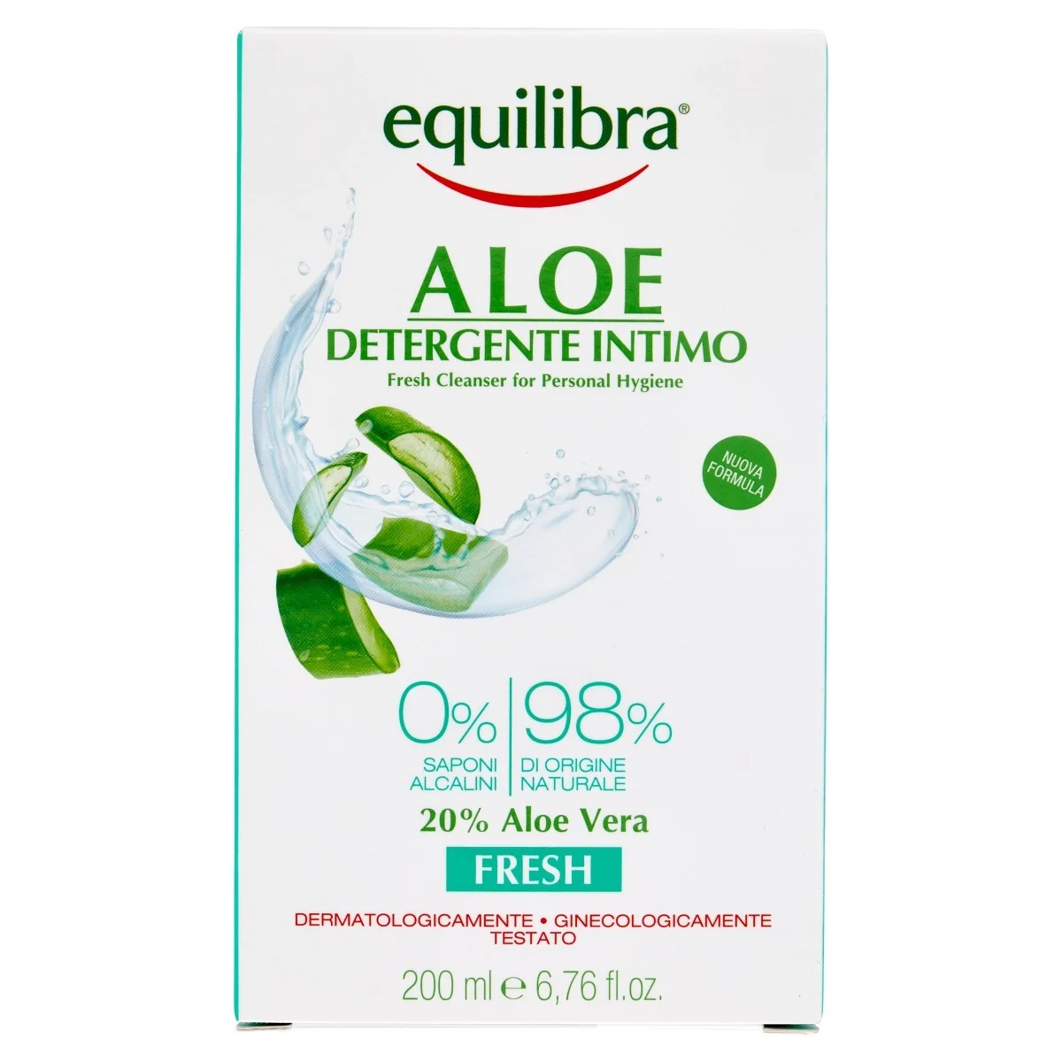 EQUILIBRA Equilibra Aloe Fresh intiimpuhastusvahend 200 ml võitleb lisanditega