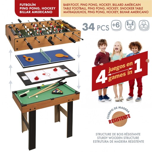 4-in-1 multi-game tafel met poten van CB Games