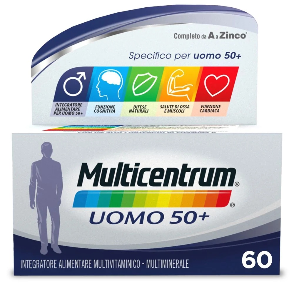 MULTICENTRUM Multicentrum Hommes 50+ 60 comprimés multivitaminés