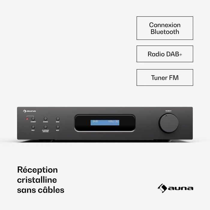 HiFi-Verstärker – AUNA – Art22 DAB+ BT – 2 x 60 W – Bluetooth – DAB+ Radio – CD/DVD