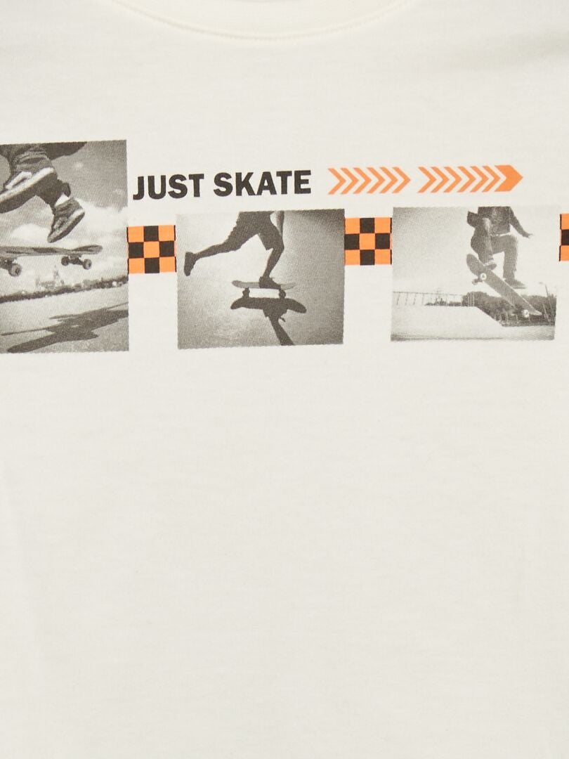 T-shirt met korte mouwen van jersey - BEIGE