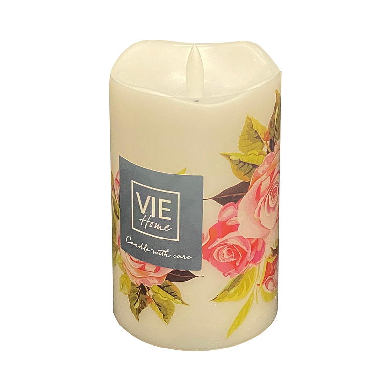 Vie Home Cube-lampe 12,5 cm med LED-timer med trykk, rosa