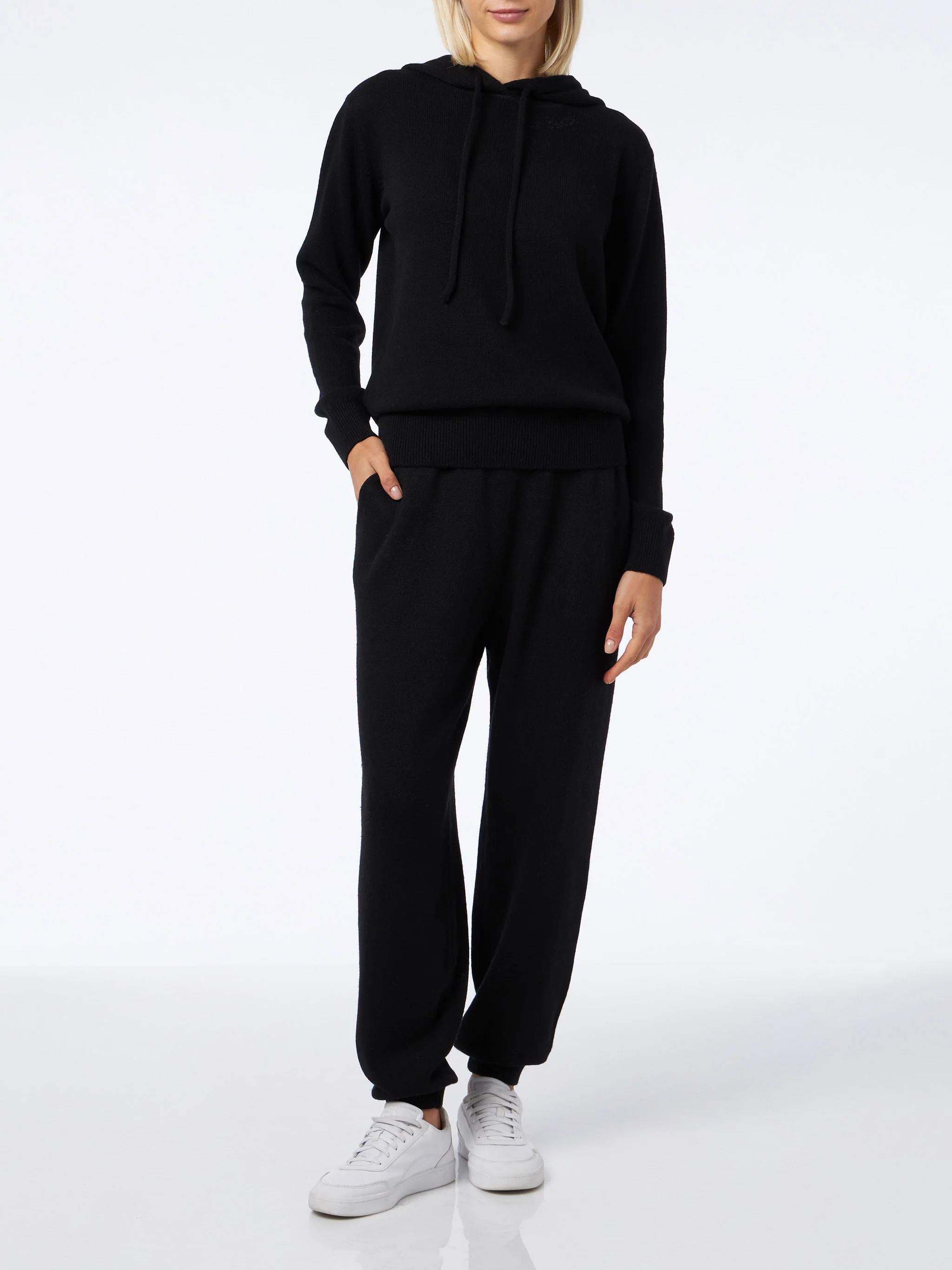 Dames zwarte gebreide joggingbroek